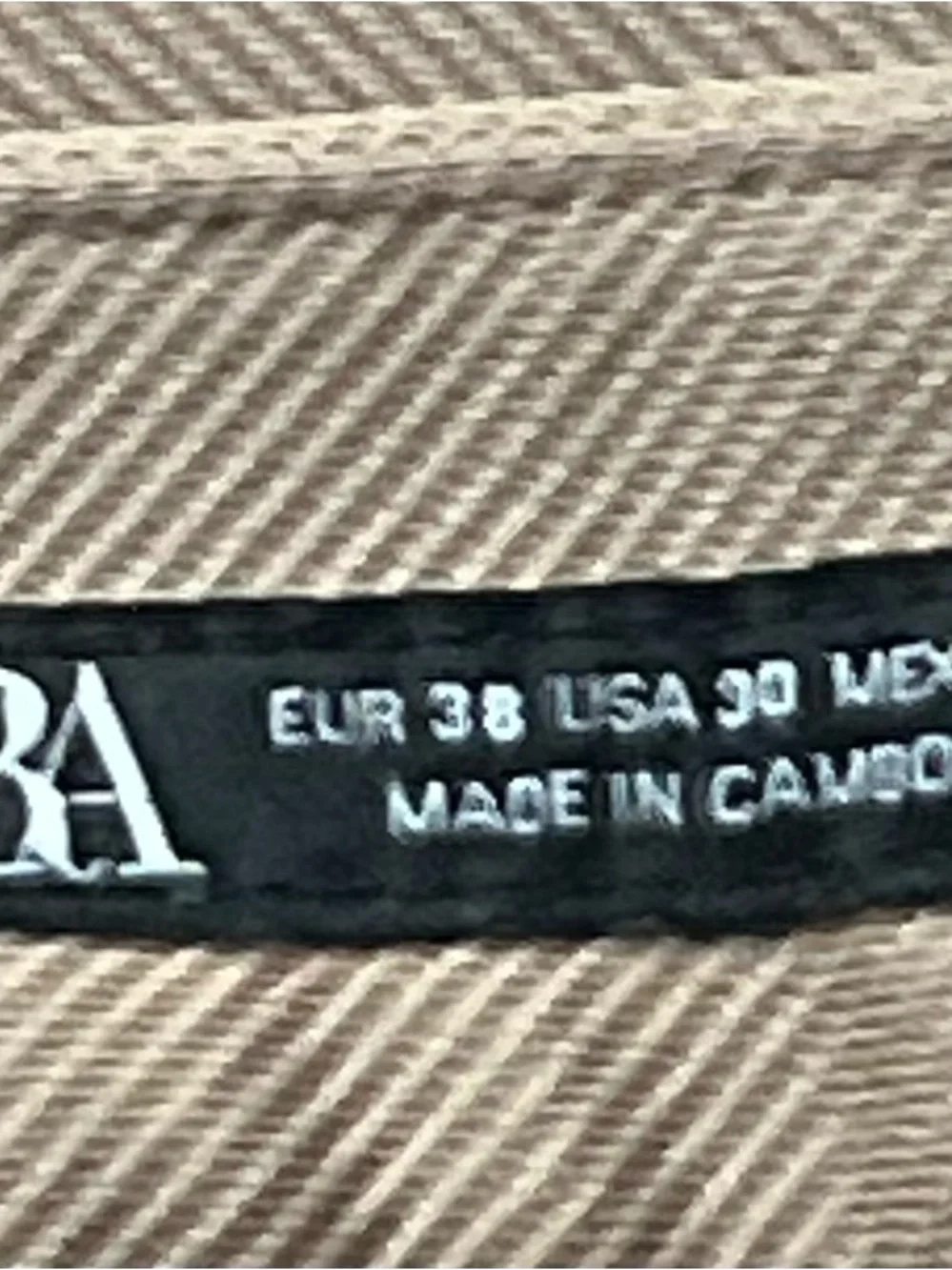 Zara Slim Straight Khaki Chinos - Light Brown, Size 30 (US)